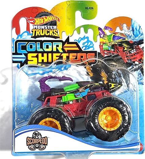 Hot Wheels Monster Trucks Vehículo de Juguete 1 64 Color Shifters Scorpedo para niños de 3 años