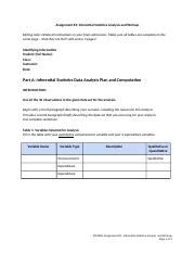 Assign Template Docx Assignment Inferential Statistics Analysis