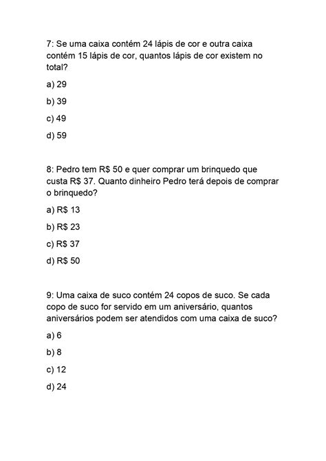 Exercicios De Matematica 4 Ano - 6