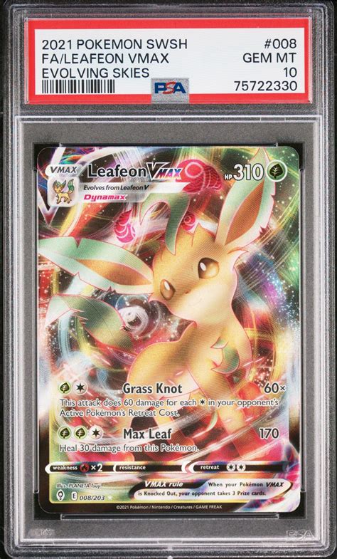 Pokemon Sword Shield Evolving Skies Full Art Leafeon Vmax