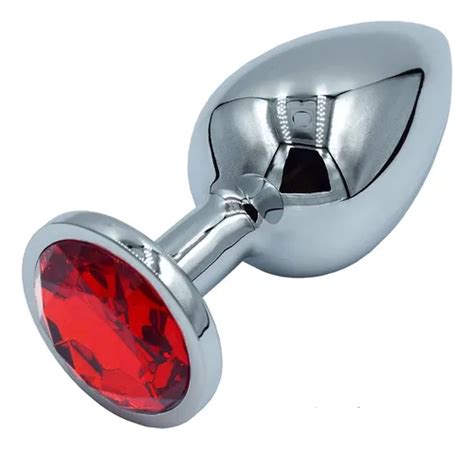 Plug Anal De Acero Metalico Talle L Plug Joya Strass Roja Color Rojo MercadoLibre