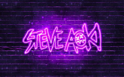 Descargar Fondos De Pantalla Steve Aoki Violeta Logotipo De 4k