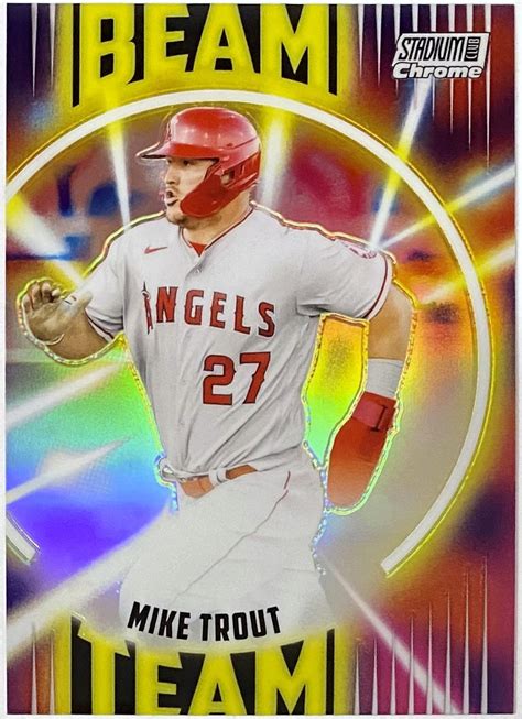 Mike Trout Stadium Club Chrome Los Angeles Angels Baseball Beam