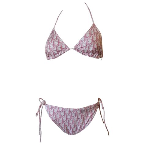 Christian Dior Pink Monogram String Bikini S At Stdibs Pink Dior Bikini Dior Monogram