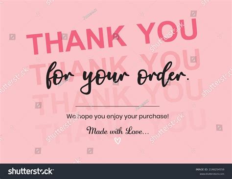 Thank You Your Order Card Design Stock Vector (Royalty Free) 2146254559 ...