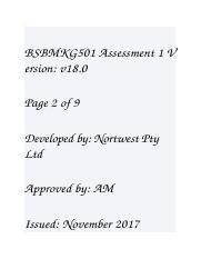 Course Docx Bsbmkg Assessment V Ersion V Page Of