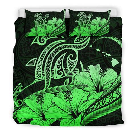 AIO Pride Hawaiian Map Hibiscus Turtle Polynesian 3 Piece Duvet Cover