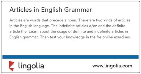 Articles in English Grammar