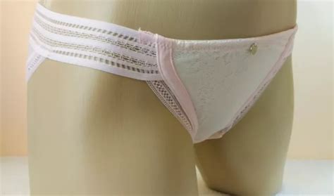BLUSH PINK Low Rise String Bikini Knickers Tanga Panties UK S EUR
