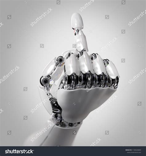 Robot Hand Shows Middle Finger Fuck Stock Illustration 1136526869 Shutterstock