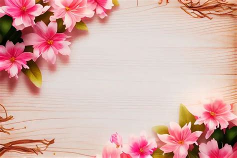 Free Flower on Wooden Background