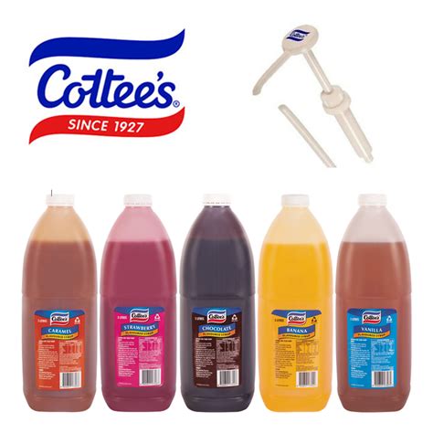 Cottees Flavoured Syrup Topping L Various Flavours Pumps Milkshake