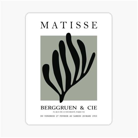 Henri Matisse Leaf Cutout Papier D Coup S Ix Sticker For Sale