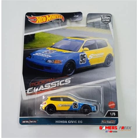 Promo Murah Hot Wheels Premium Honda Civic Eg Hotwheels Blue Yellow Spoon Modern Classics