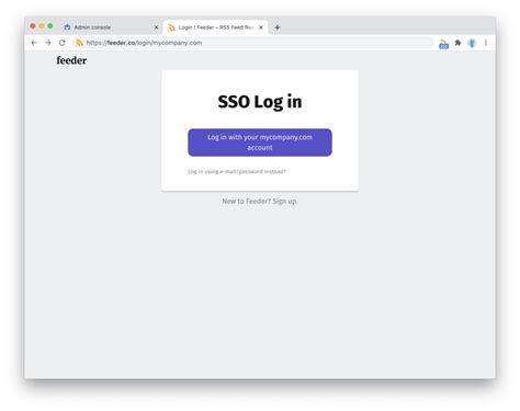 setup sso login  saml feeder