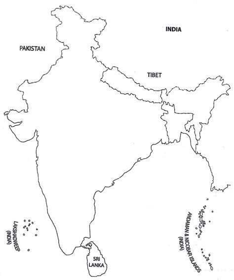 physical map  india blank printable  printable