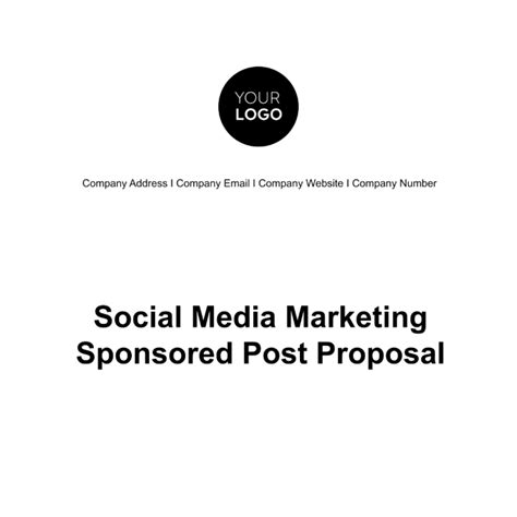 Social Media Marketing Sponsored Post Proposal Template Edit Online