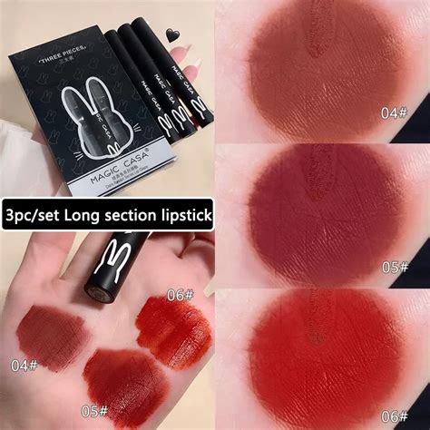 Pc Pack Nude Lip Stick Set Matte Lipstick Black Velvet Lip Tint Waterproof Sexy Red Liquid