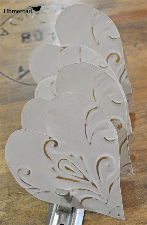 Tin Tile Heart Ornaments