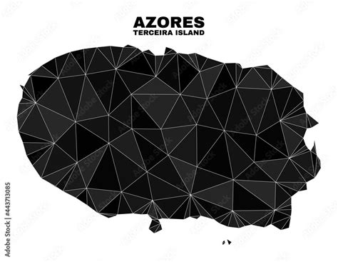 lowpoly terceira island map polygonal terceira island map vector