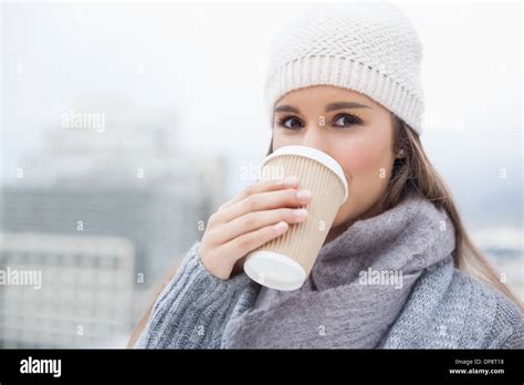 Brunette Teenager Girl Drinking Cold Hi Res Stock Photography And Images Alamy