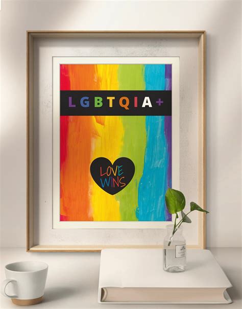 Home Deco Gay Pride Lgbt Art Wall Art Digital Print Color Painting Modern Unique Rainbow