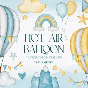 Watercolor Hot Air Balloon Clipart Baby Boy Hot Air Balloon Wreath Watercolor Baby Shower