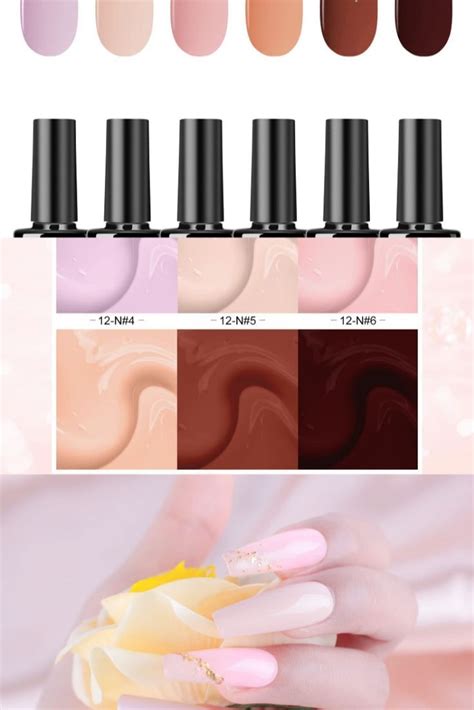 Imtiti Nude Gel Nail Polish Set Neutral Nude Brown Colors Gel Nail Kit For Nail Art DIY