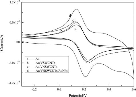 Cyclic Voltammograms In 5 Mm Fecn 6 4−3− Of Bare And Modified Download Scientific Diagram