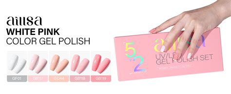 AILLSA Pink Gel Nail Polish Set French Manicure White Pink Nude Gel Polish With Base And Top