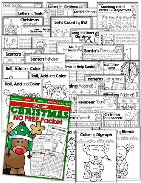 Christmas No Prep Packet 1st Grade December Word Work The Moffatt