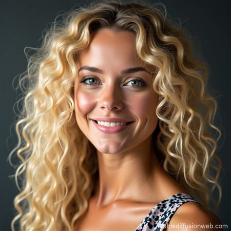 Curly Blonde Woman Stable Diffusion Online