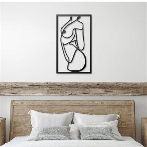 Minimalist Line Art Naked Woman Metal Wall Decor Metal Line Art Metal Home Decor Modern Woman