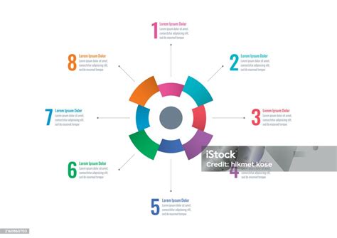 Colorful Wheel Infographic Template Tech Circle Info Template Eight