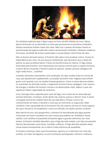 Quais Foram Os Possíveis Impactos Do Fogo Na Cultura Humana - Origem e Impacto do Fogo na Humanidade | PDF | Incêndios | Humano