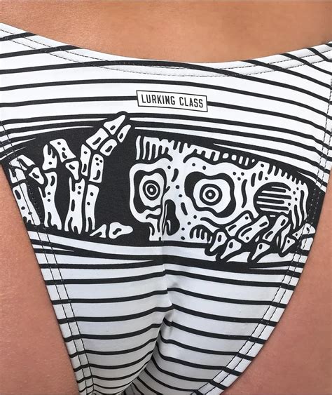 Lurking Class By Sketchy Tank Peeking Black White Stripe High Leg Bikini Bottom Mall Of America