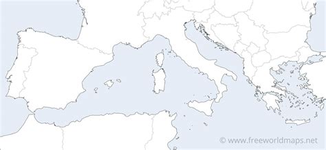Southern Europe Blank Map Ferry Map