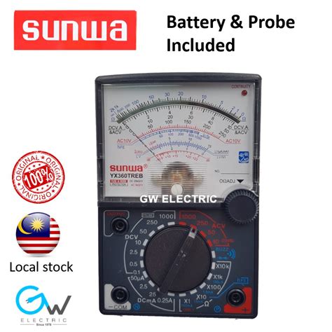 Batteries Included Sunwa Analog Multimeter Multi Meter Tester With Buzzer And Led Yx 360treb