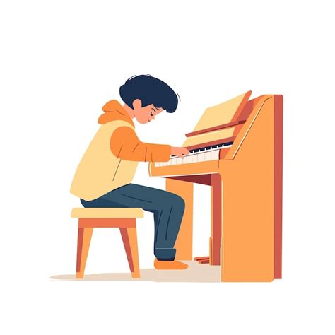 A Man Playing The Piano With A Hoodie On Premium Ai Generated Vector