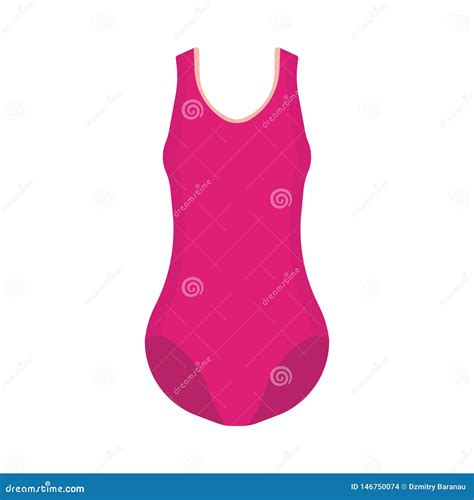 One Piece Swimsuit Vector Illustration Girl Summer Style Female Beach Fashion Bikini Sea Body