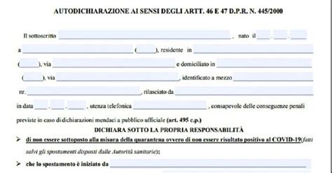 Coronavirus Nuova Autocertificazione Valida Per Fase 2 Dal 4 Maggio