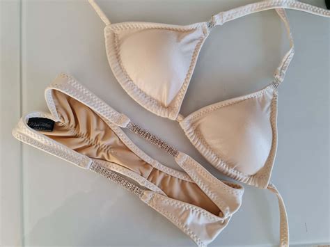 Navy Holographic Lycra Mix Standard Cut Bikini Or Wellness Size Bottoms Size E Bra