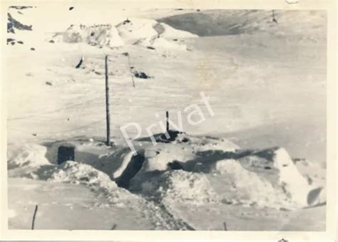 FOTO PK WK II Wehrmacht Soldaten Panorama Tundra Schneebunker Winter