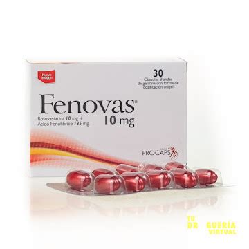 Fenovas Acido Fenofibrico Rosuvastatina 135mg 10 Mg Procaps Caja X 30