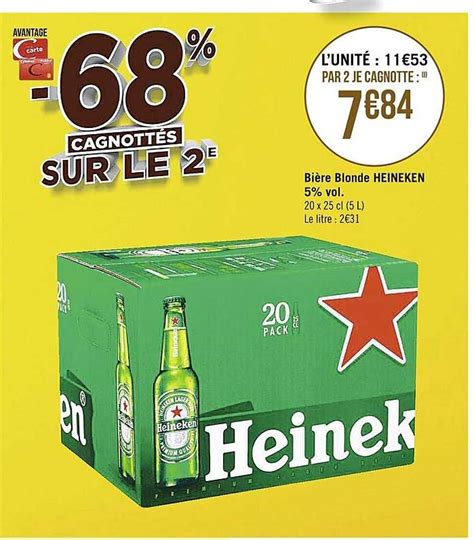 Promo Bière Blonde Heineken 5 Vol chez Supermarchés iCatalogue fr