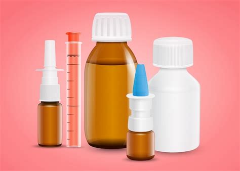 Набор медикаментов для лечения различных симптомов. | Премиум векторы