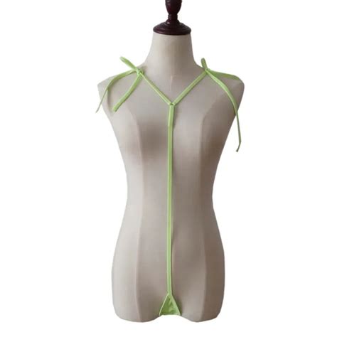 Swimswear Micro Bikini Sexy Sling Y Type Ring Metal Ring Lotion Open Back Girl Beach Spa