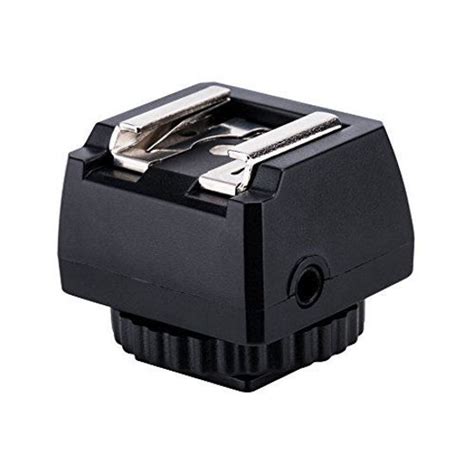 GetUSCart JJC Standard Hot Shoe Adapter With Extra PC Sync Connection Port 3 5mm Mini Phone