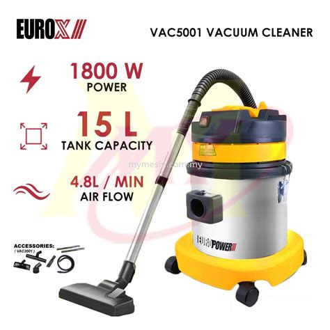 Eurox Vac5001 Industrial Heavy Duty Wet And Dry Vacuum Cleaner 15l