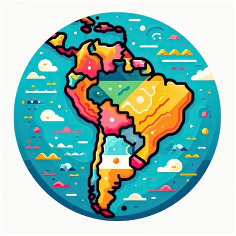 Países coloridos de América Latina Mapa vectorial simplificado con todos los países en